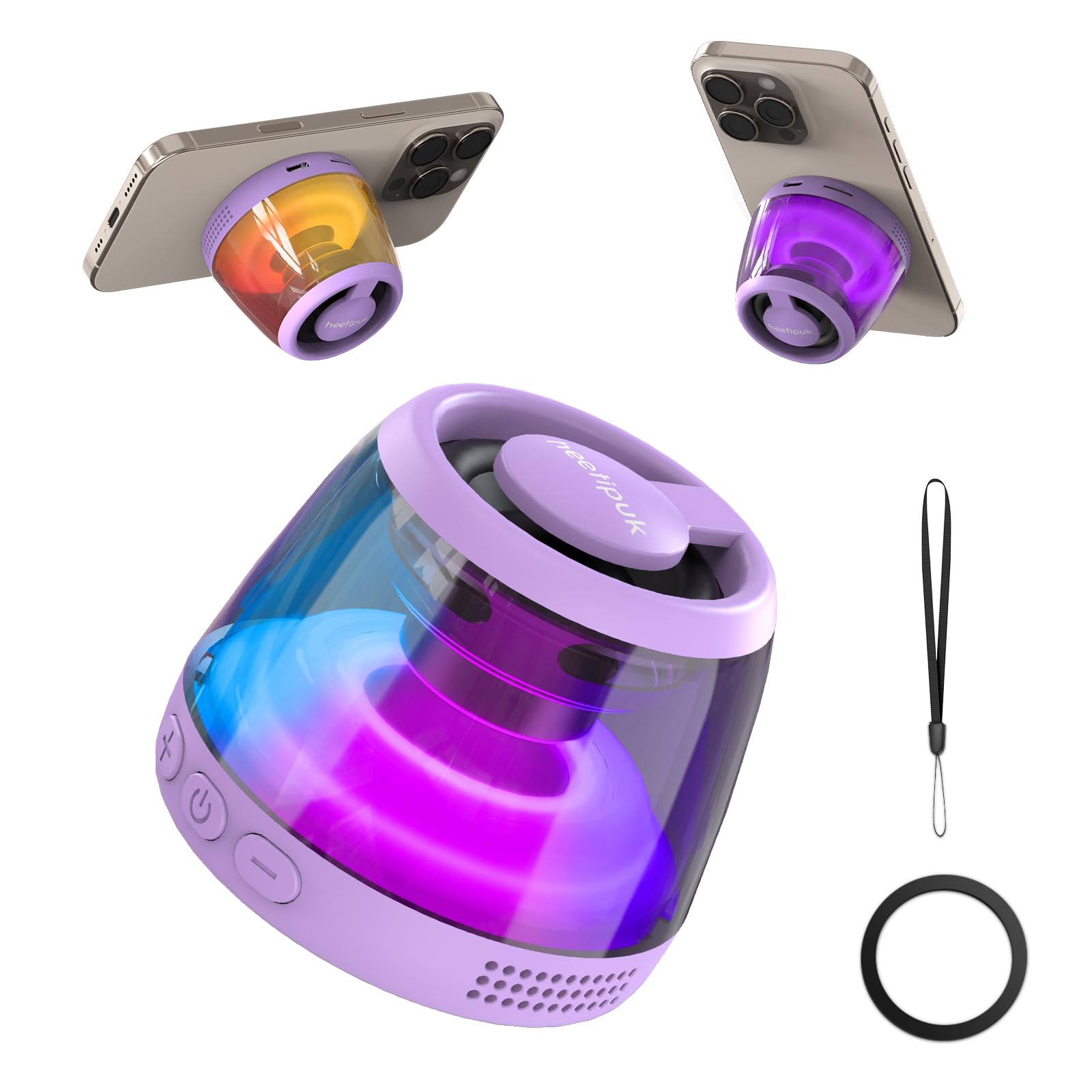 Magnetic Bluetooth Speaker, Portable Mini Bluetooth Speaker Small With Cell Phone Stand, 7H Playtime, 5W Internal Magnet Loudspe